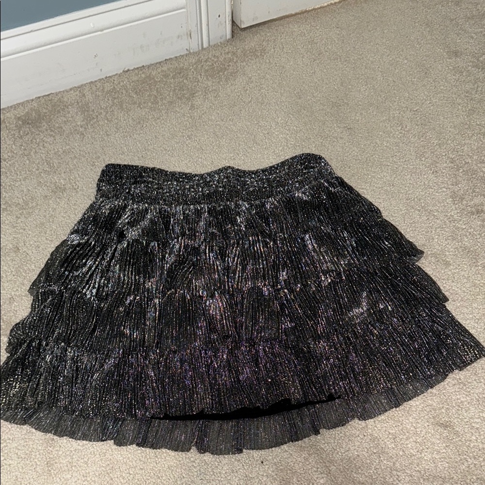 Storia Shimmering Silver Mini Skirt